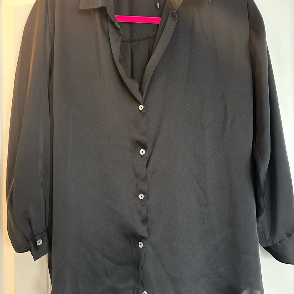 Zara Elegant Black Women's silk style Blouse
